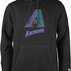 NEW ERA ARIZONA DIAMONDBACKS MENS BLACK LOGO SELECT FASHION HOOD